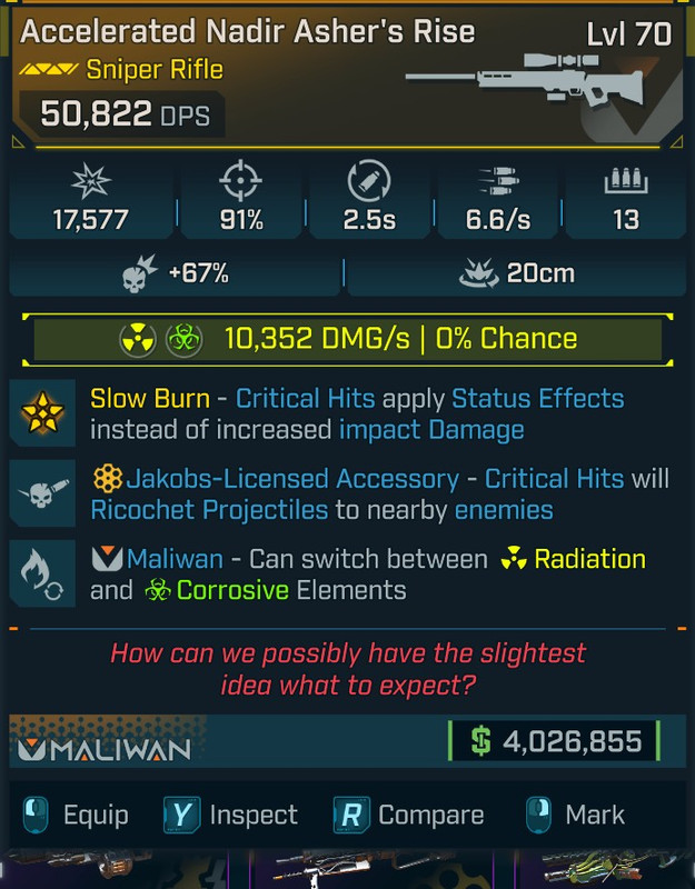 ⭐[GOD ROLL] L70 ASHER'S RISE (RADIATION/CORROSIVE) - SEE IMAGE FOR STATS⭐