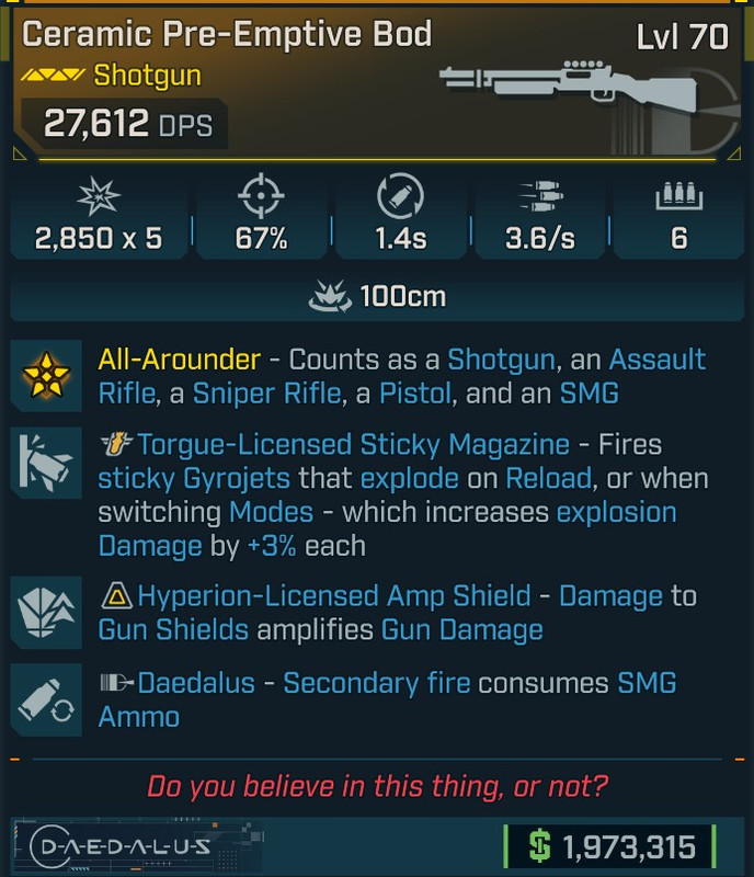 ⭐[GOD ROLL] L70 BOD - SEE IMAGE FOR STATS⭐