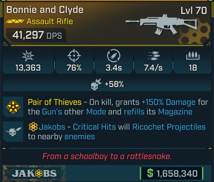 ⭐[GOD ROLL] L70 BONNIE AND CLYDE - SEE IMAGE FOR STATS⭐