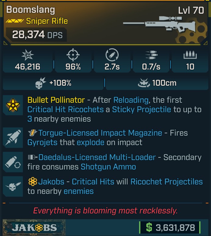 ⭐[GOD ROLL] L70 BOOMSLANG - SEE IMAGE FOR STATS⭐