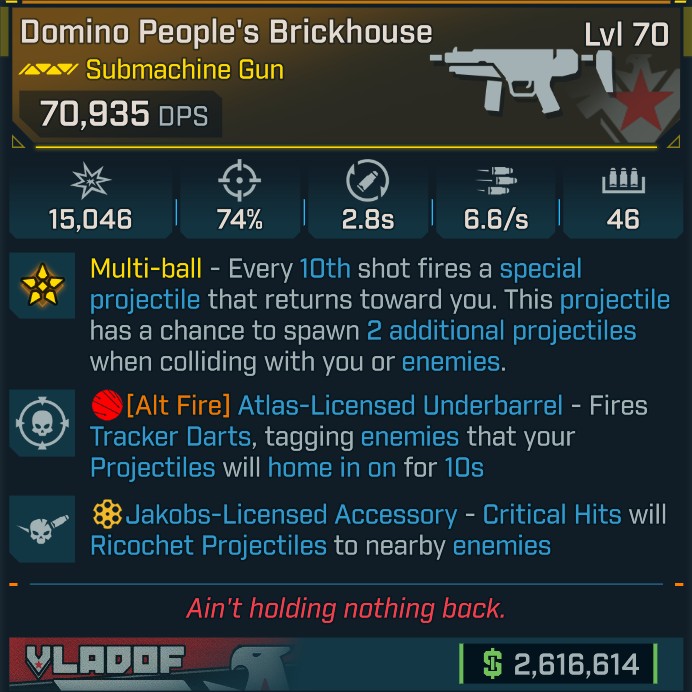 ⭐[GOD ROLL] L70 BRICKHOUSE - SEE IMAGE FOR STATS⭐