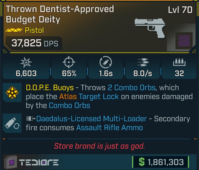 ⭐[GOD ROLL] L70 BUDGET DEITY - SEE IMAGE FOR STATS⭐
