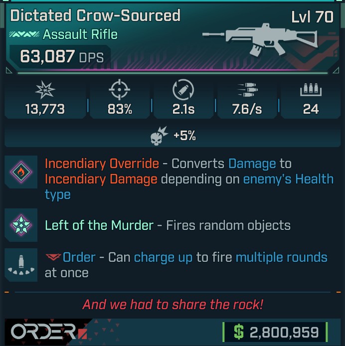 ⭐[GOD ROLL] L70 CROW-SOURCED (FIRE CONVERT) - SEE IMAGE FOR STATS⭐