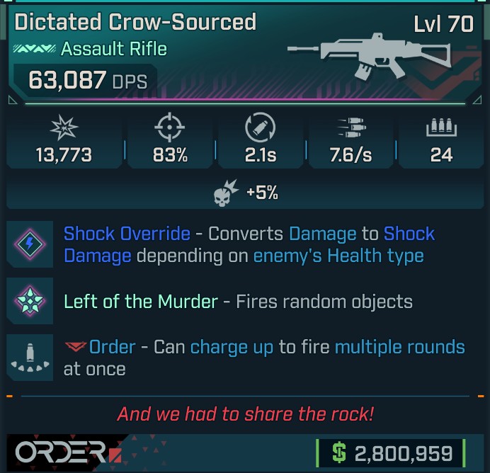 ⭐[GOD ROLL] L70 CROW-SOURCED (SHOCK CONVERT) - SEE IMAGE FOR STATS⭐