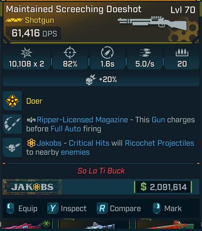 ⭐[GOD ROLL] L70 DOESHOT - SEE IMAGE FOR STATS⭐