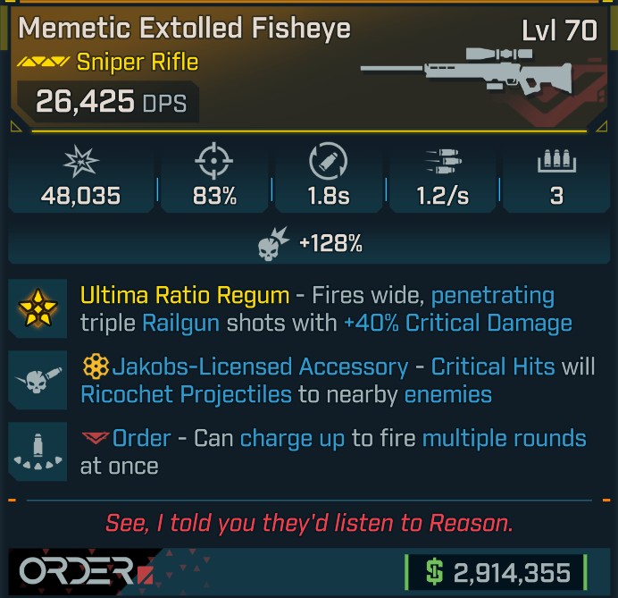 ⭐[GOD ROLL] L70 FISHEYE - SEE IMAGE FOR STATS⭐
