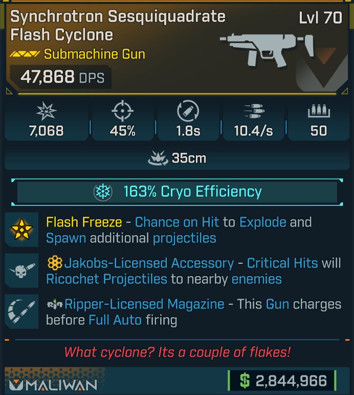 ⭐[GOD ROLL] L70 FLASH CYCLONE (CRYO) - SEE IMAGE FOR STATS⭐