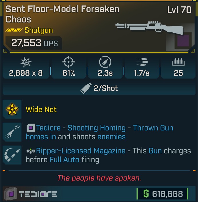 ⭐[GOD ROLL] L70 FORSAKEN CHAOS - SEE IMAGE FOR STATS⭐