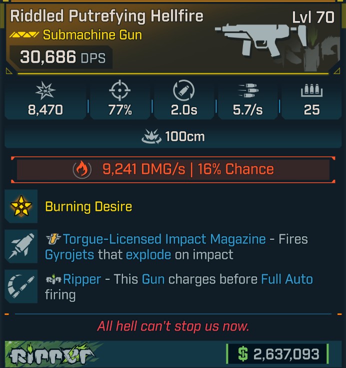 ⭐[GOD ROLL] L70 HELLFIRE (FIRE) - SEE IMAGE FOR STATS⭐