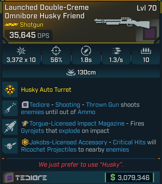 ⭐[GOD ROLL] L70 HUSKY FRIEND - SEE IMAGE FOR STATS⭐