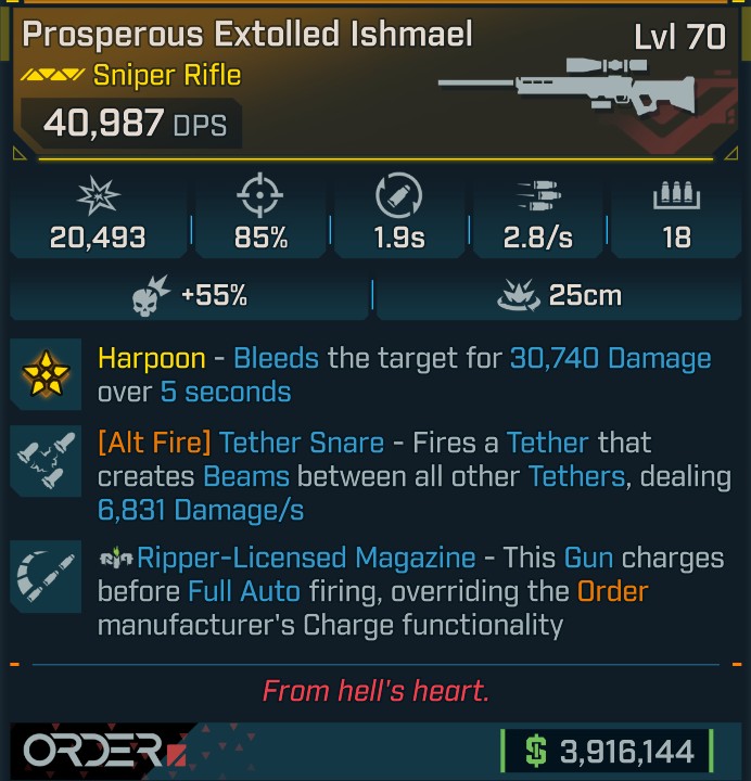 ⭐[GOD ROLL] L70 ISHMAEL - SEE IMAGE FOR STATS⭐