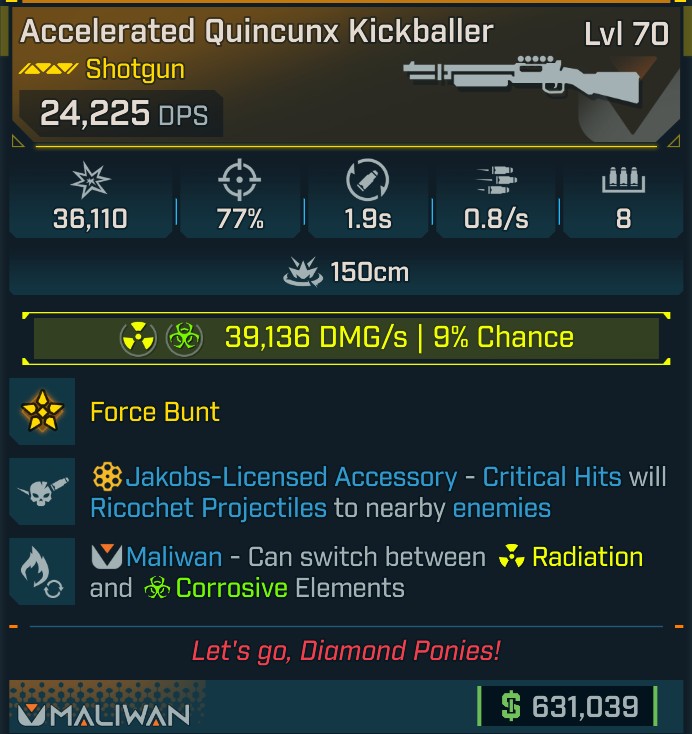 ⭐[GOD ROLL] L70 KICKBALLER (RADIATION/CORROSIVE) - SEE IMAGE FOR STATS⭐
