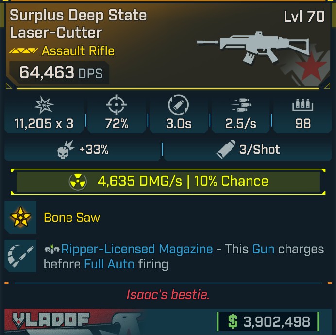 ⭐[GOD ROLL] L70 LASER-CUTTER (RADIATION) - SEE IMAGE FOR STATS⭐
