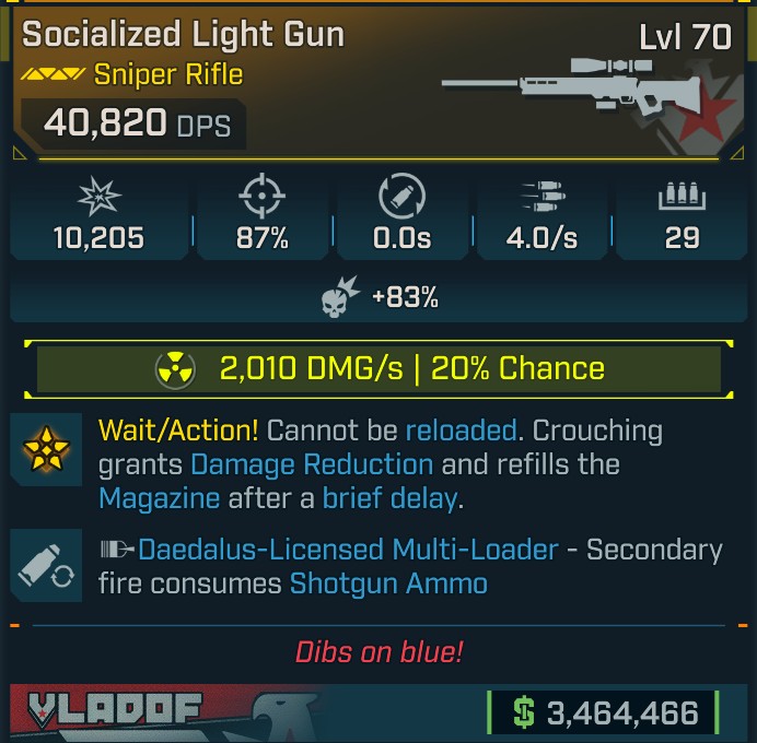 ⭐[GOD ROLL] L70 LIGHT GUN (RADIATION) - SEE IMAGE FOR STATS⭐
