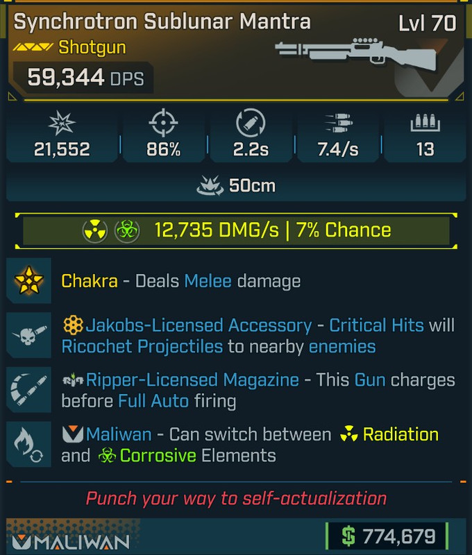 ⭐[GOD ROLL] L70 MANTRA (RADIATION/CORROSIVE) - SEE IMAGE FOR STATS⭐