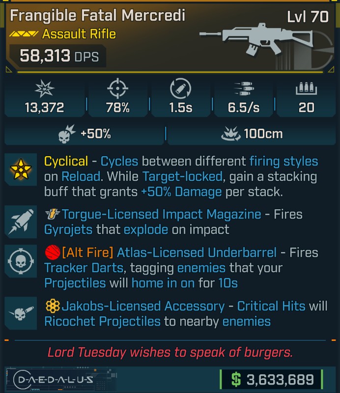 ⭐[GOD ROLL] L70 MERCREDI - SEE IMAGE FOR STATS⭐
