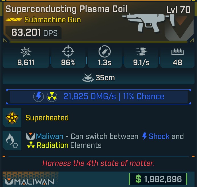 ⭐[GOD ROLL] L70 PLASMA COIL (SHOCK/RADIATION) - SEE IMAGE FOR STATS⭐