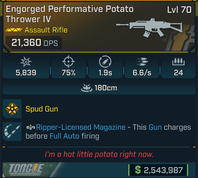 ⭐[GOD ROLL] L70 POTATO THROWER IV - SEE IMAGE FOR STATS⭐