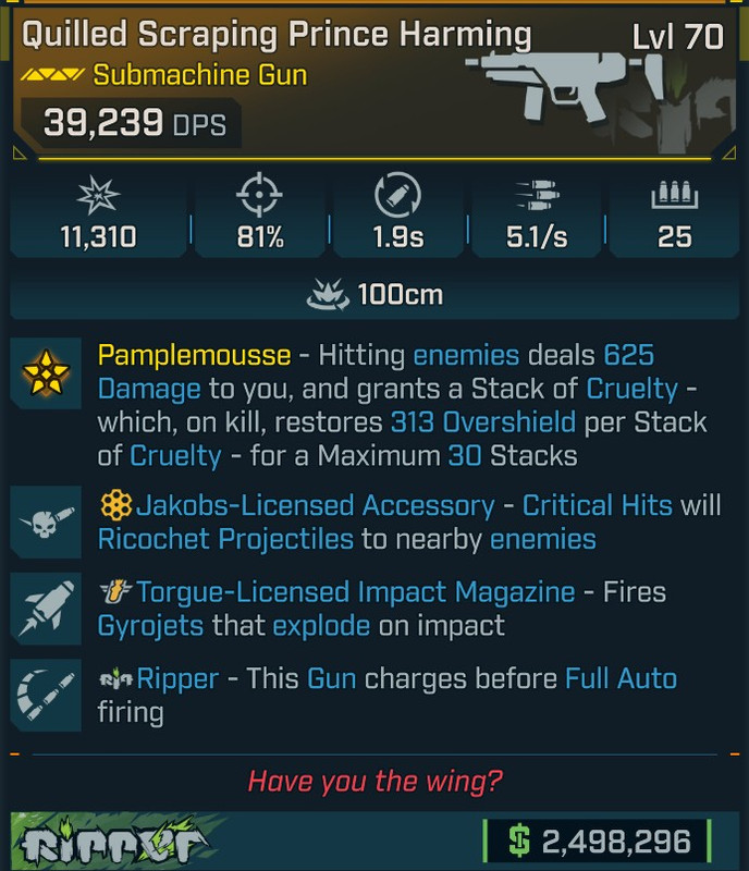 ⭐[GOD ROLL] L70 PRINCE HARMING - SEE IMAGE FOR STATS⭐