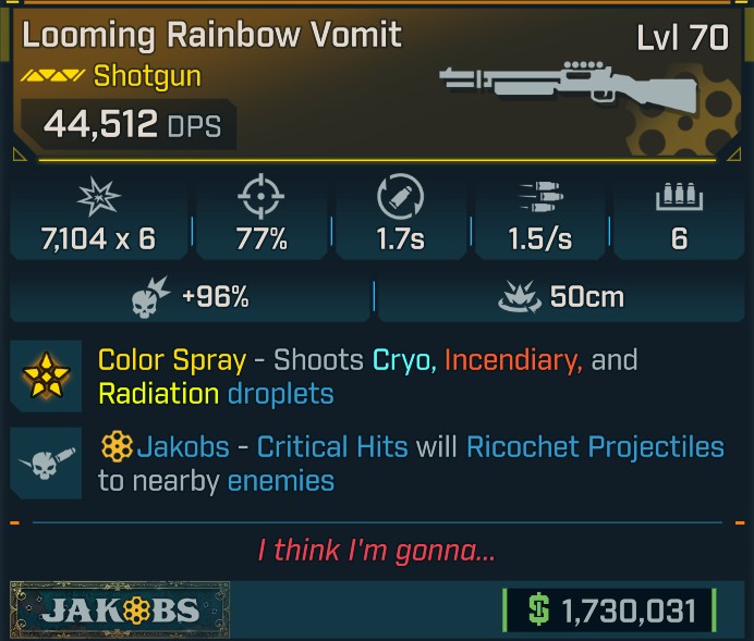 ⭐[GOD ROLL] L70 RAINBOW VOMIT - SEE IMAGE FOR STATS⭐