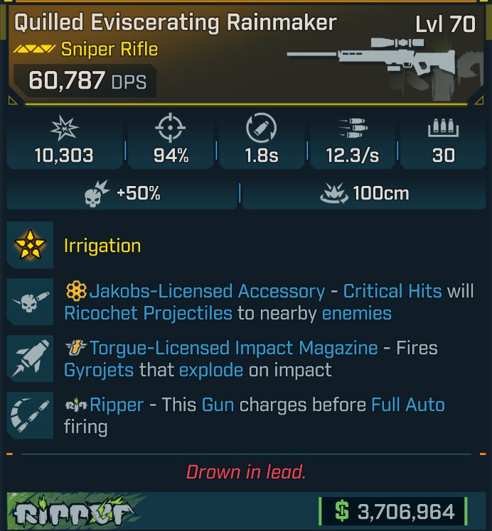 ⭐[GOD ROLL] L70 RAINMAKER - SEE IMAGE FOR STATS⭐