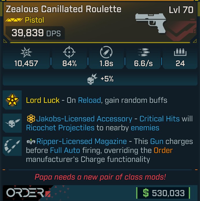 ⭐[GOD ROLL] L70 ROULETTE - SEE IMAGE FOR STATS⭐