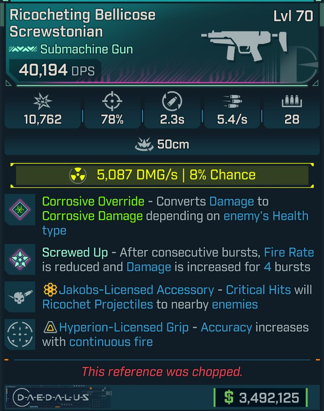 ⭐[GOD ROLL] L70 SCREWSTONIAN (RADIATION) - CORROSIVE CONVERT - SEE IMAGE FOR STATS⭐