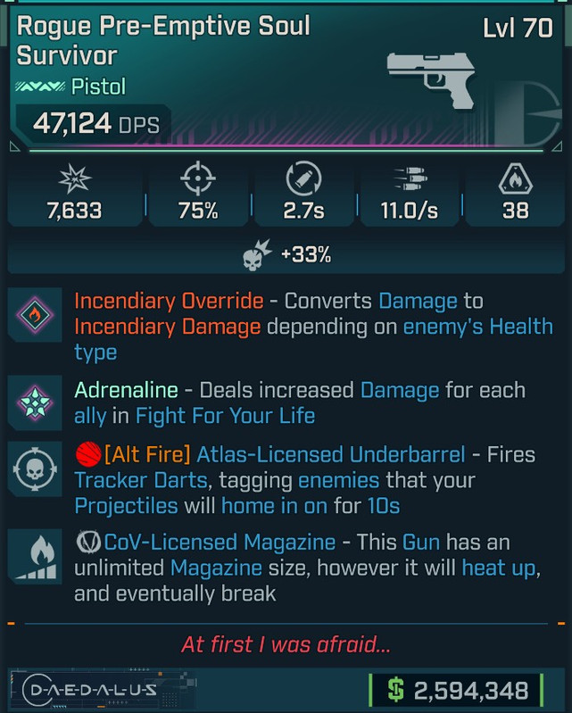 ⭐[GOD ROLL] L70 SOUL SURVIVOR (FIRE CONVERT) - SEE IMAGE FOR STATS⭐