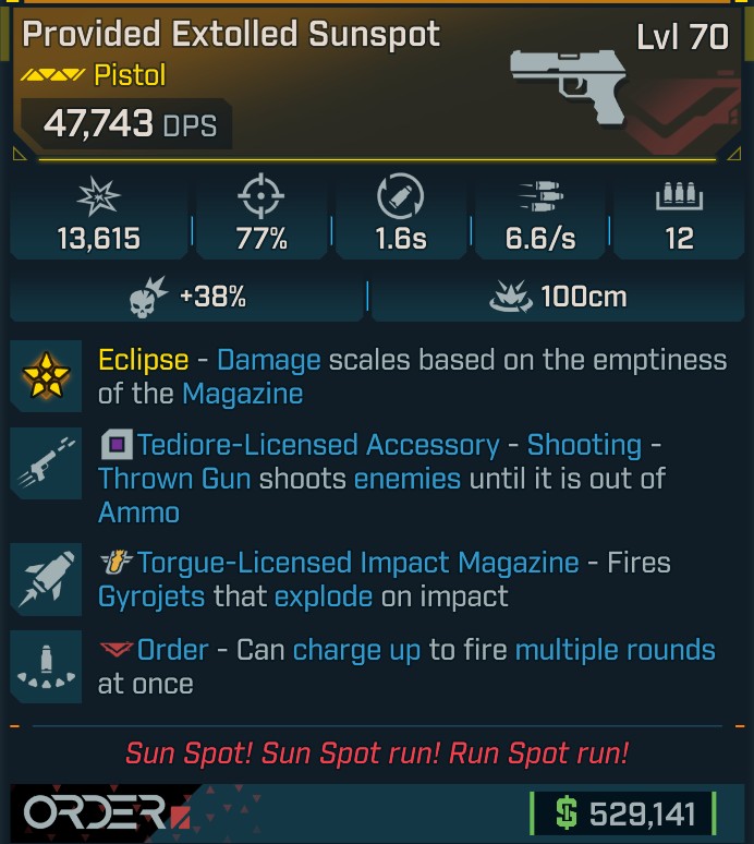 ⭐[GOD ROLL] L70 SUNSPOT - SEE IMAGE FOR STATS⭐