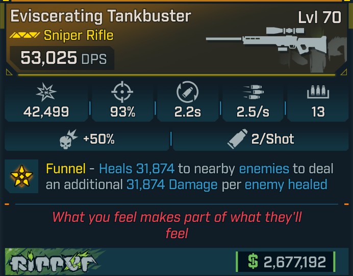 ⭐[GOD ROLL] L70 TANKBUSTER - SEE IMAGE FOR STATS⭐