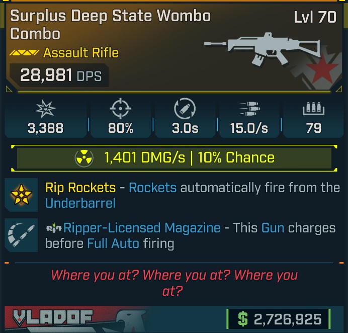 ⭐[GOD ROLL] L70 WOMBO COMBO (RADIATION) - SEE IMAGE FOR STATS⭐