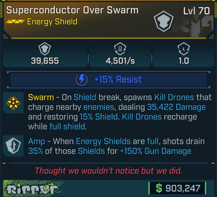 ⭐[META ROLL] L70 OVER SWARM (SHOCK) - AMP - SEE IMAGE FOR STATS⭐