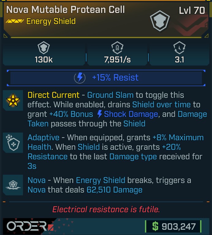 ⭐[META ROLL] L70 PROTEAN CELL (SHOCK) - ADAPTIVE - NOVA - SEE IMAGE FOR STATS⭐