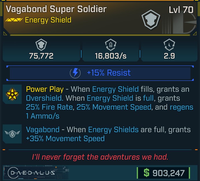 ⭐[META ROLL] L70 SUPER SOLDIER (SHOCK) - VAGABOND - SEE IMAGE FOR STATS⭐