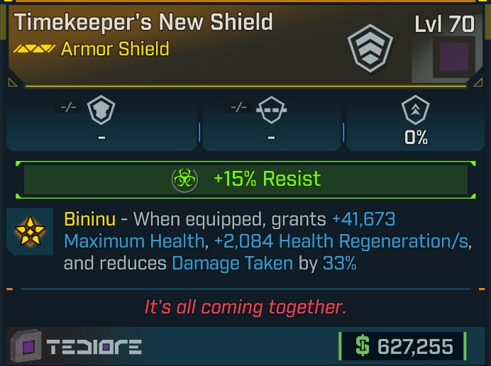 ⭐[META ROLL] L70 TIMEKEEPER'S NEW SHIELD (CORROSIVE) - SEE IMAGE FOR STATS⭐