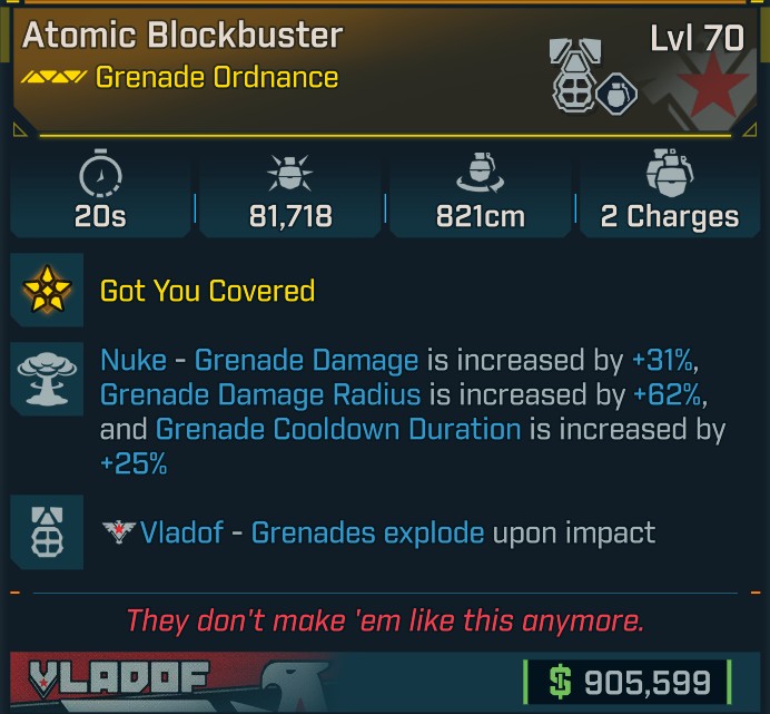 ⭐[META ROLL] L70 BLOCKBUSTER (NUKE) - SEE IMAGE FOR STATS⭐