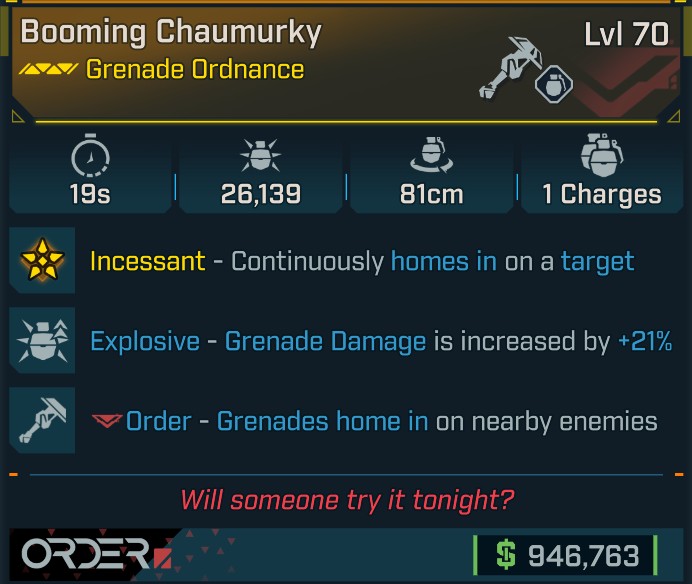 ⭐[META ROLL] L70 CHAUMURKY (EXPLOSIVE) - SEE IMAGE FOR STATS⭐