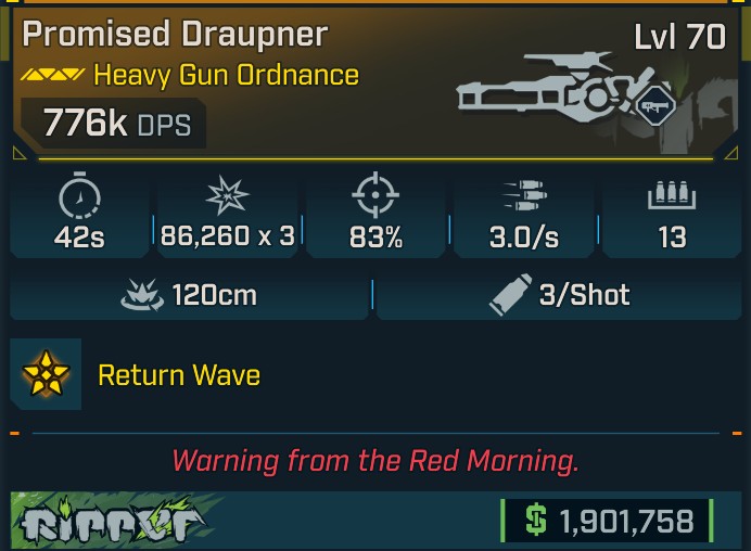 ⭐[META ROLL] L70 DRAUPNER - SEE IMAGE FOR STATS⭐