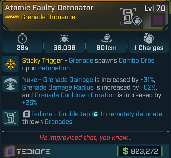 ⭐[META ROLL] L70 FAULTY DETONATOR (NUKE) - SEE IMAGE FOR STATS⭐