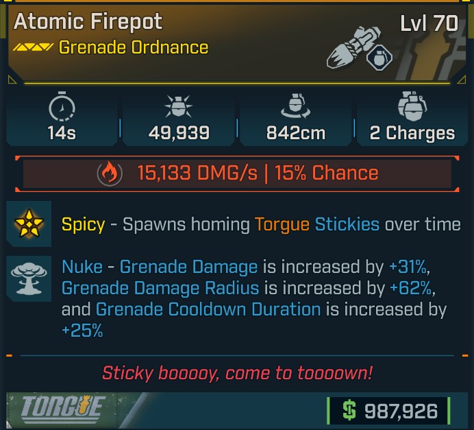 ⭐[META ROLL] L70 FIREPOT (FIRE) - NUKE - SEE IMAGE FOR STATS⭐
