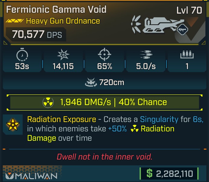 ⭐[META ROLL] L70 GAMMA VOID (RADIATION) - SEE IMAGE FOR STATS⭐