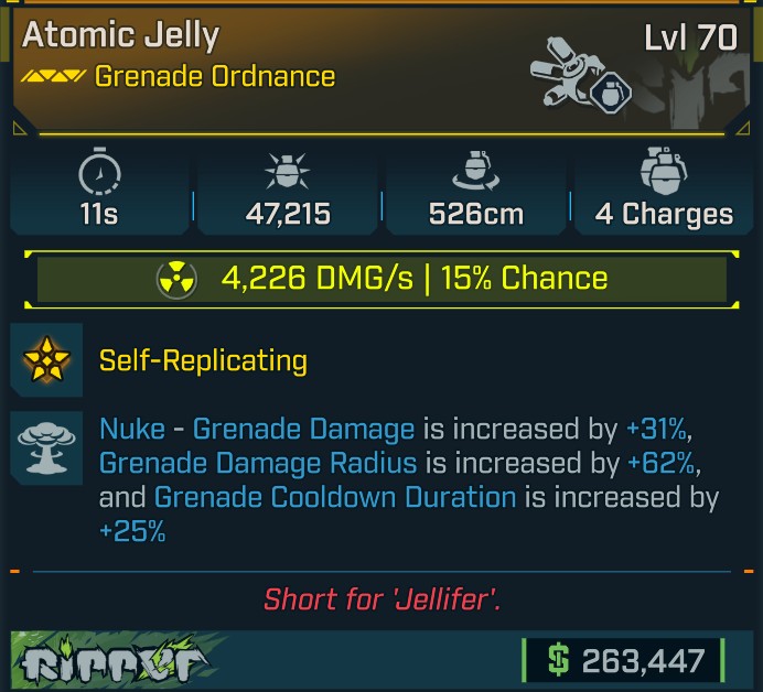 ⭐[META ROLL] L70 JELLY (NUKE) - SEE IMAGE FOR STATS⭐