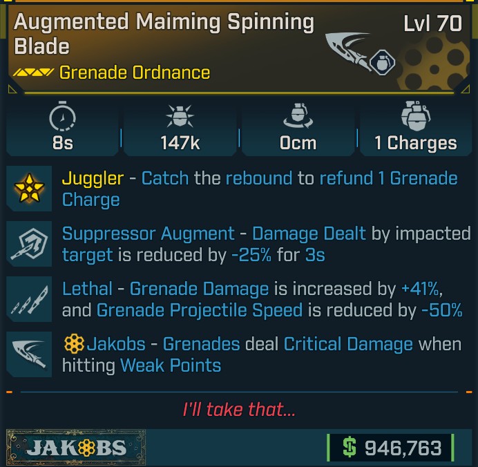 ⭐[META ROLL] L70 SPINNING BLADE (LETHAL) - SEE IMAGE FOR STATS⭐