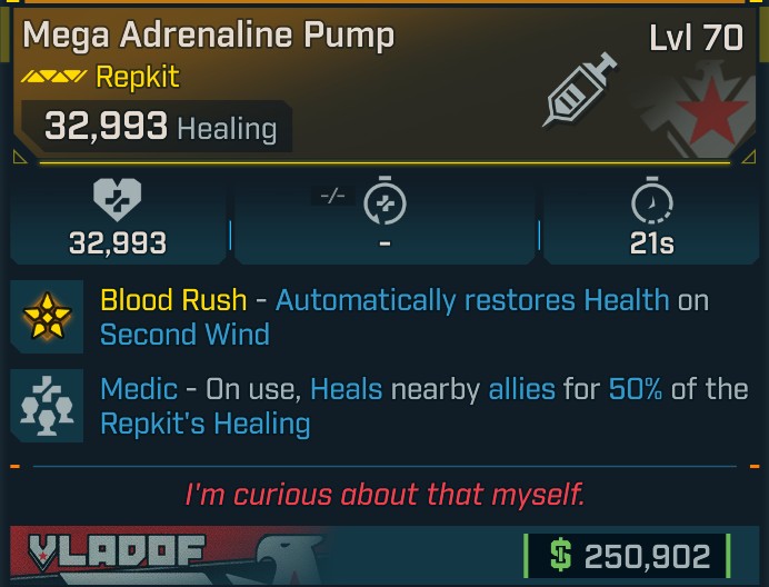 ⭐[META ROLL] L70 ADRENALINE PUMP (MEDIC) - SEE IMAGE FOR STATS⭐