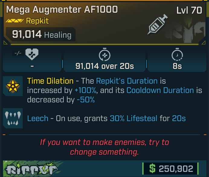 ⭐[META ROLL] L70 AUGMENTER AF1000 (LEECH) - SEE IMAGE FOR STATS⭐