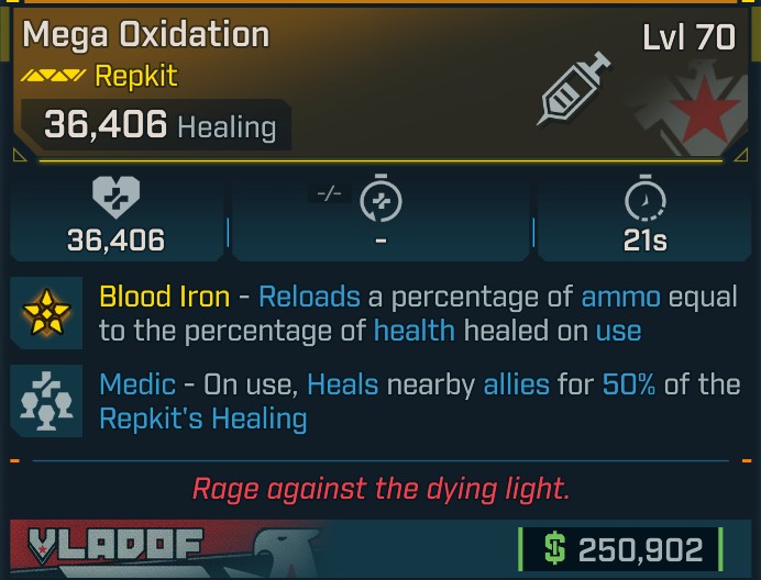 ⭐[META ROLL] L70 OXIDATION (MEDIC) - SEE IMAGE FOR STATS⭐