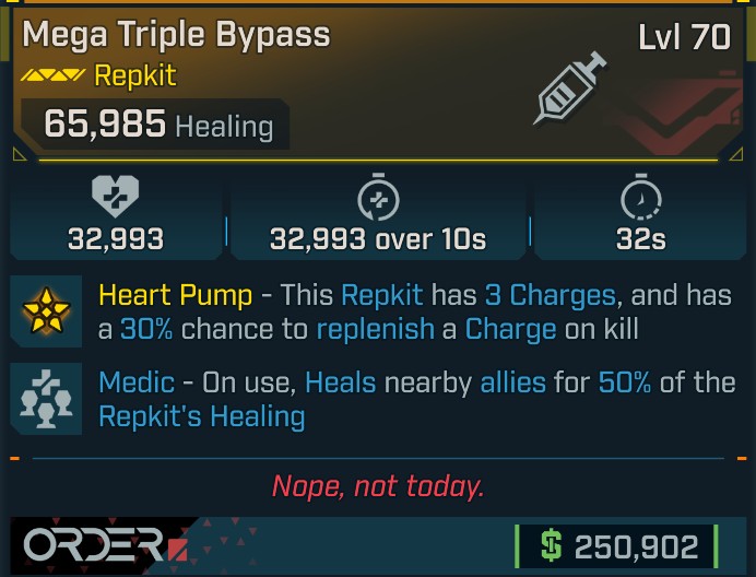⭐[META ROLL] L70 TRIPLE BYPASS (MEDIC) - SEE IMAGE FOR STATS⭐