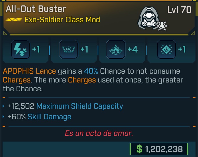 ⭐[META ROLL] L70 BUSTER (STATUS CHANCE) - SEE IMAGE FOR STATS⭐