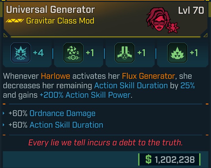 ⭐[META ROLL] L70 GENERATOR (ORDNANCE DAMAGE) - SEE IMAGE FOR STATS⭐