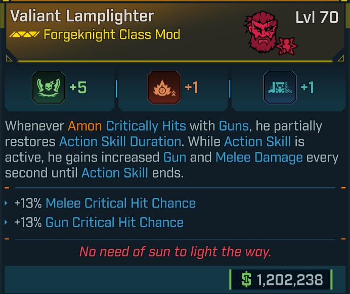 ⭐[META ROLL] L70 LAMPLIGHTER (MELEE CRIT CHANCE) - SEE IMAGE FOR STATS⭐